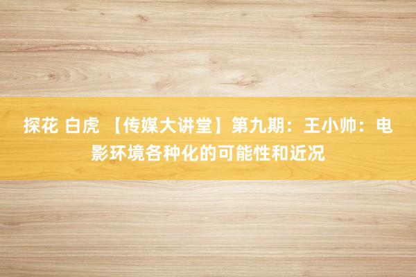 探花 白虎 【传媒大讲堂】第九期：王小帅：电影环境各种化的可能性和近况